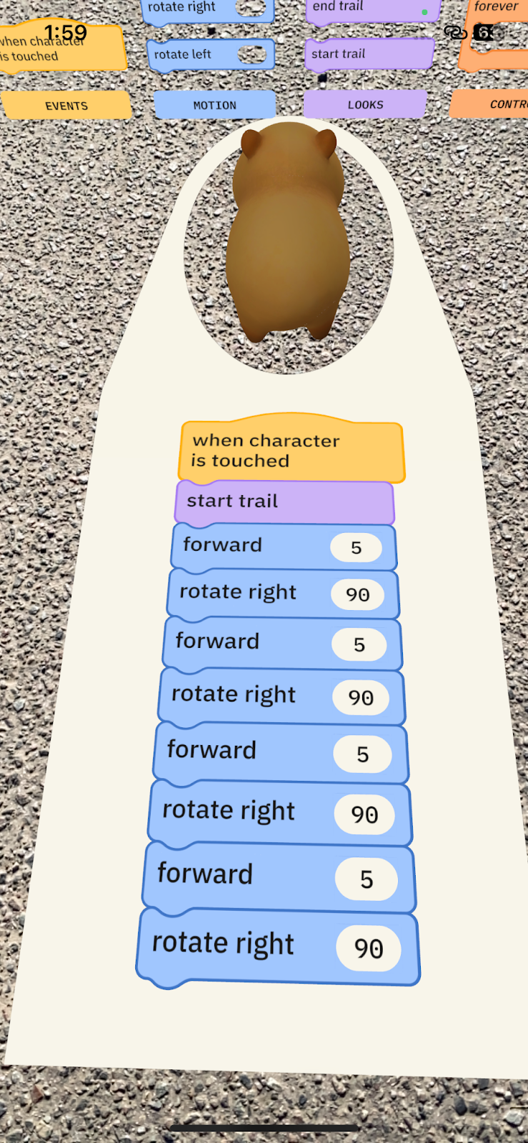 Code for drawing the third line
